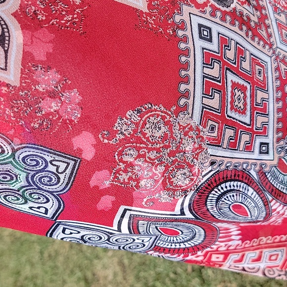 Ash & Sara | Reversible Floral and Paisley Print Flowy Chiffon Dress - Picture 7 of 11